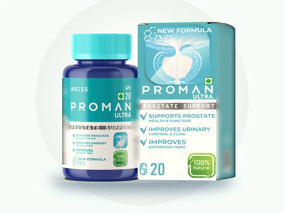 Proman Ultra capsule bottle and box by KRESS